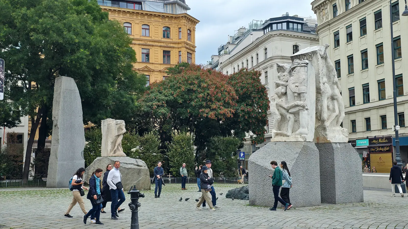The Monument Against War and Fascism by Alfred Hrdlicka at Albertinaplatz in Vienna, featuring Orpheus Enters Hades and the Stone of the Republic
