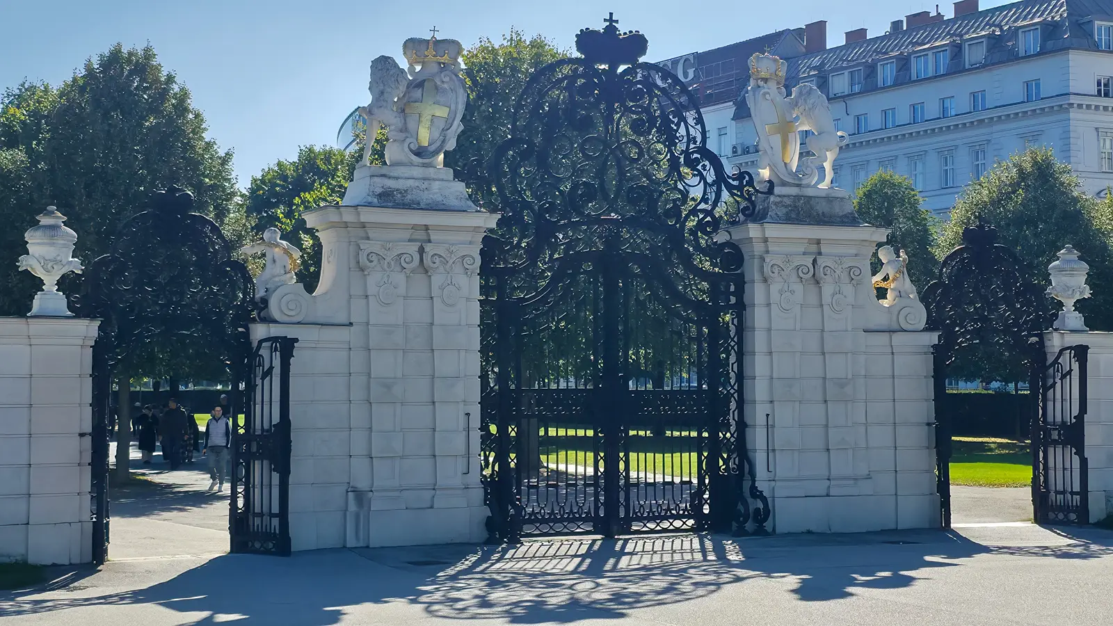 Ornate Baroque gate at the Belvedere Palace in Vienna marking the elegant entrance to the historic complex