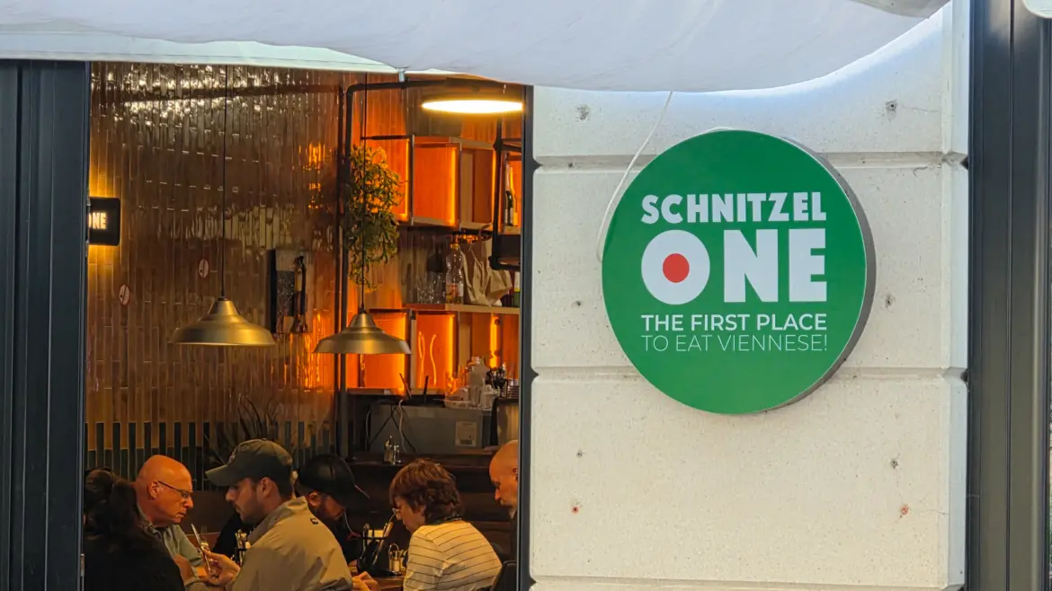 Inside Schnitzel One in Vienna, where the promise of ‘The First Place to Eat Viennese!’ welcomes guests to one of Austria’s most beloved culinary traditions