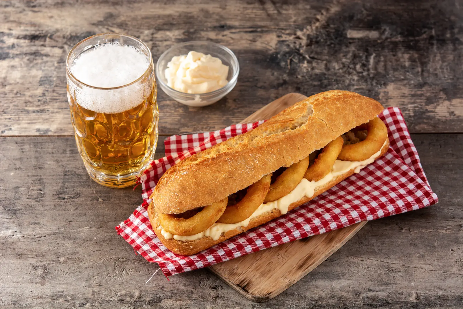 Bocadillo de calamares, Madrid's famous fried-calamari sandwich, a must-try street food experience near Plaza Mayor