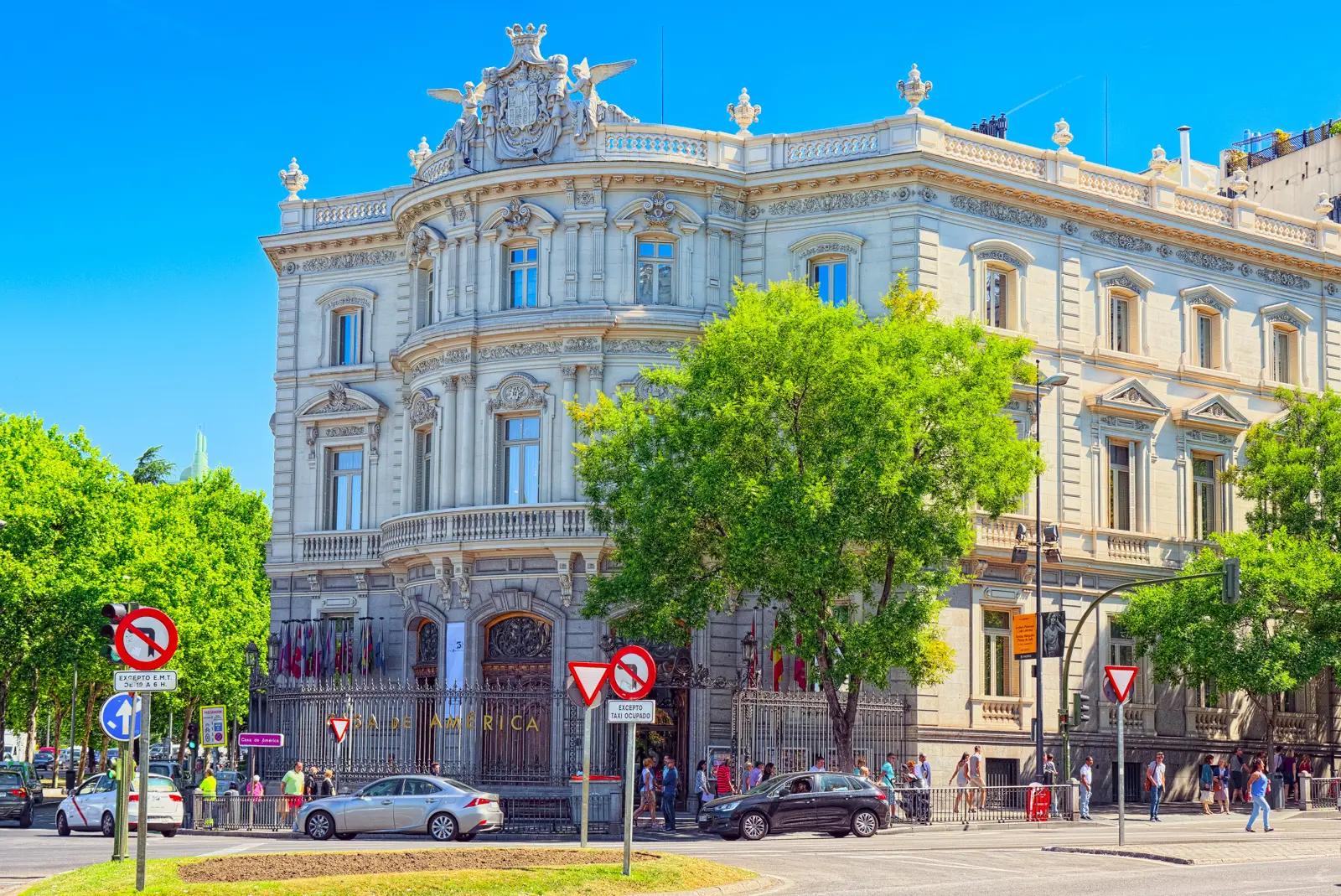 Palacio de Linares at Plaza de Cibeles in Madrid with French-style architecture now housing Casa de América