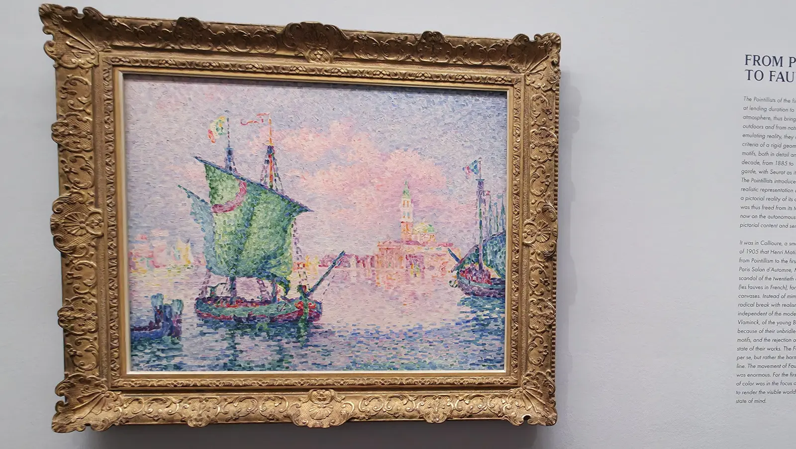 Paul Signac's Venice, the Pink Cloud (1909) at the Albertina Museum in Vienna, showcasing vibrant pointillism in the Batliner Collection