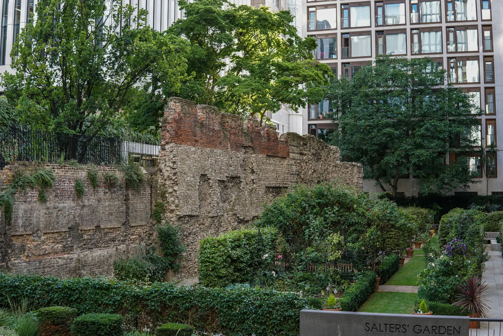 Remains of the ancient Roman wall of Londinium in the heart of London, reflecting the early origins of the city that developed along the River Thames nearly two thousand years ago