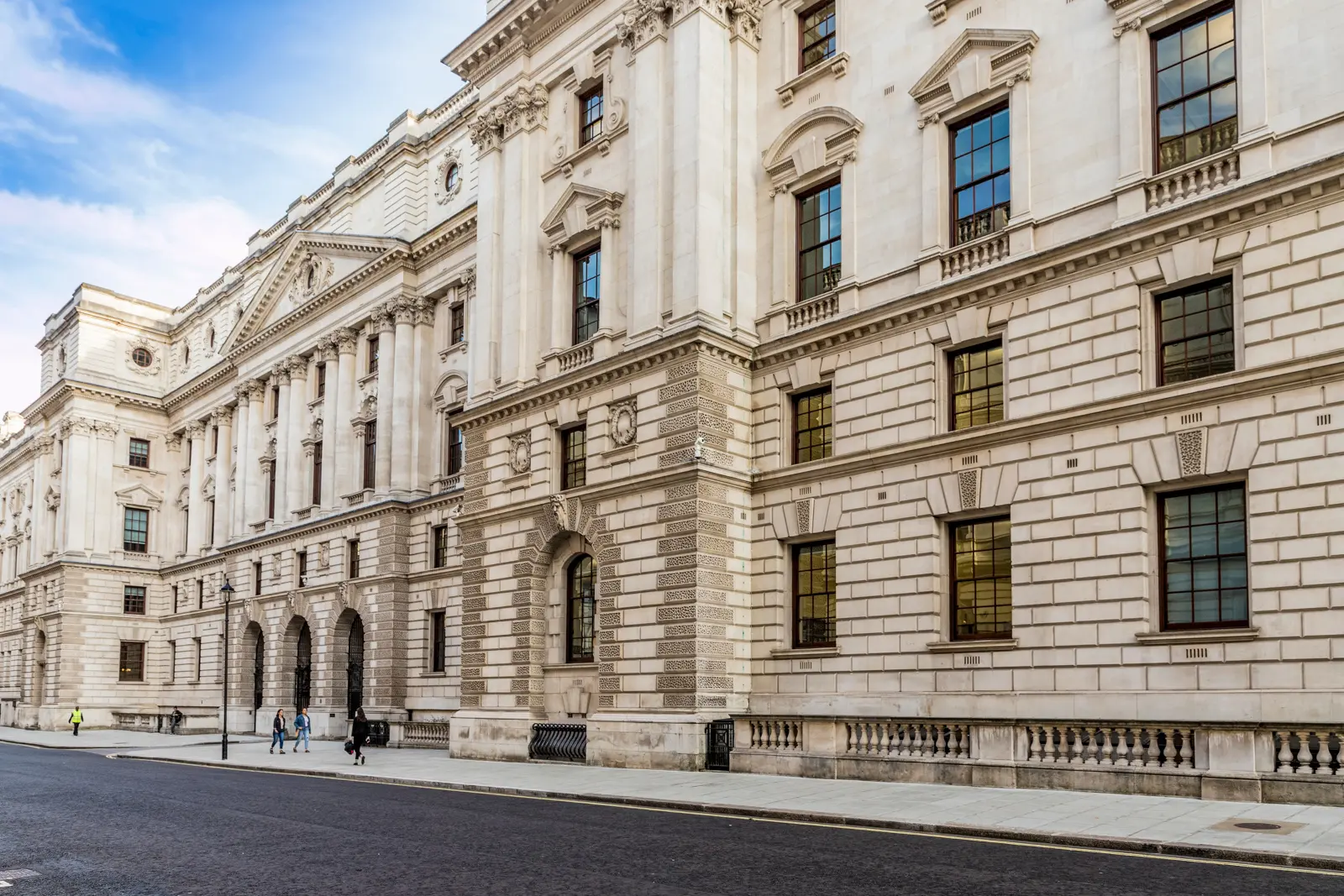 The grand Whitehall building above the Churchill War Rooms, London, which today houses HM Treasury