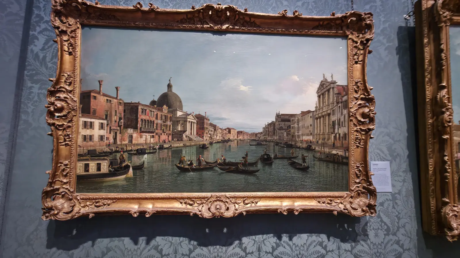 Canaletto's Grand Canal with the domed church of San Simeone Piccolo, National Gallery Wolfson Room, London