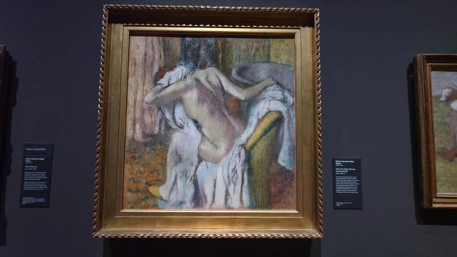 Degas's pastel After the Bath, Woman drying herself, National Gallery, London