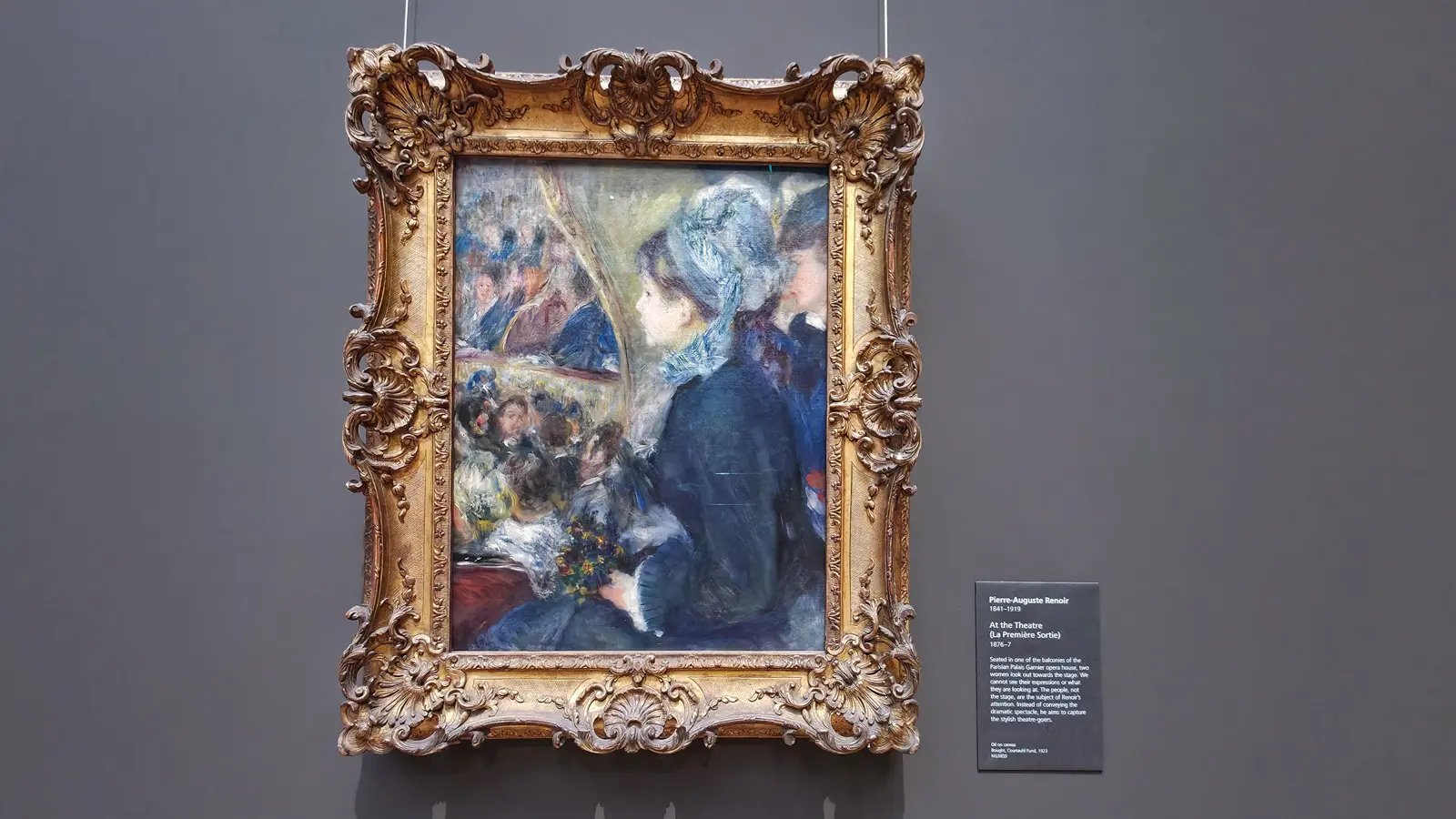 Renoir's At the Theatre (La Premiere Sortie), a young woman in a Paris theatre box, National Gallery, London