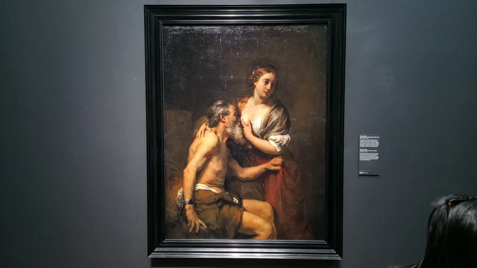 Cimon and Pero at the Rijksmuseum, a young woman in a shawl holding an elderly chained prisoner against her